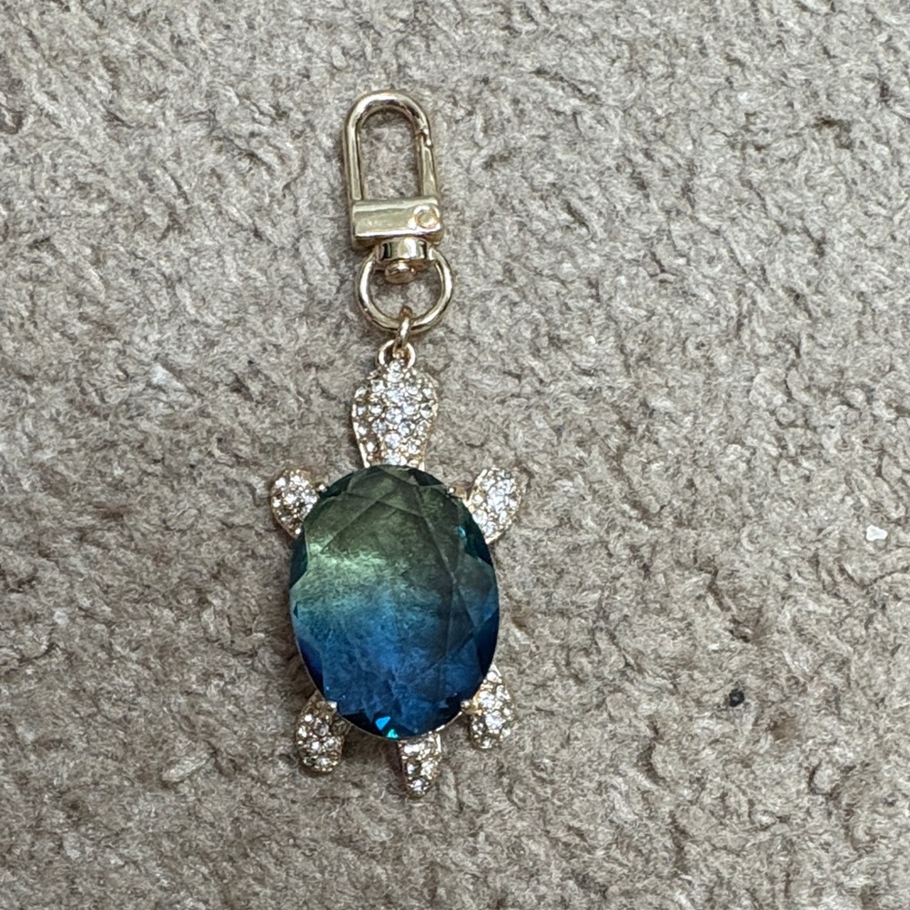 Blue and Gold Turtle Keychain